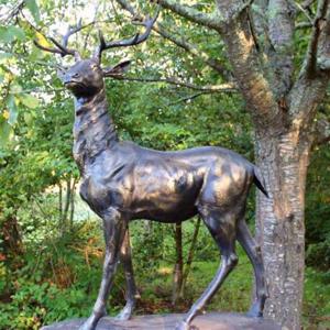 Cast Iron Majestic Stag  - Gold  Statue - Facing Left